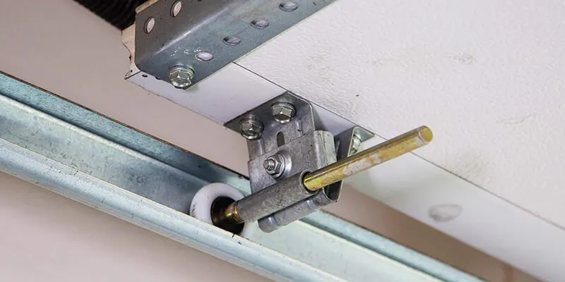 Garage door roller running in the track